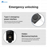 SmarDeer Electronic Door Lock for Tuya Lock with Deadbolt lock Fingerprint Lock Keyless entry with SmartLife App Remote unlock