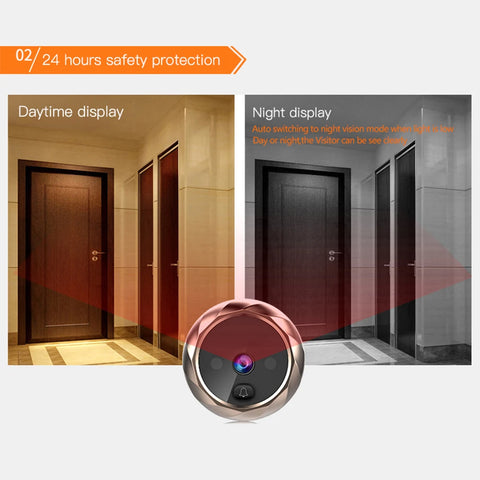 Digital Door Viewer Peephole Door Camera Doorbell 2.8-inch Night Vision Photo Shooting Digital Door Monitoring for Home Security