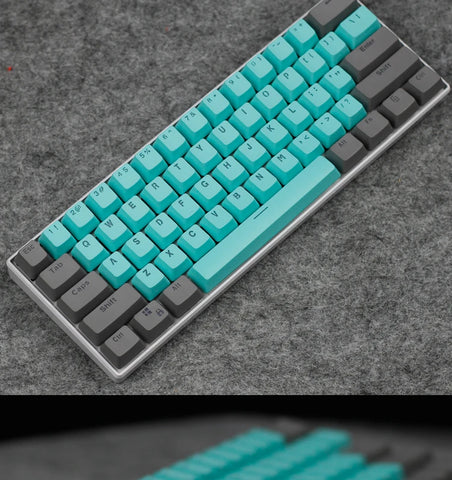 61 Key Set PBT Keycaps Ansi 60% Computer Gamer Mechanical Keyboard Cap Backlight OEM Miami DOLCH GK61 SK61 Anne pro 2 RK61 K617