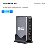 Multi-Port USB Charger Porous Socket Fast Charging Plug for Huawei Xiaomi Interface Multi-Function High-Power Desktop Studio Power Strip Socket Integrated Universal Charging Pile Station Mobile Phone Neutral