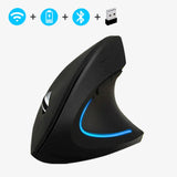 2.4G Rechargeable Wireless Bluetooth Mouse 1600 DPI 6 Buttons Silent Button Ergonomic Vertical Mouse Gaming Mouse for Laptop PC