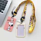 Anime Snoopy Student Campus Card Cover Document Id Bus Bank Access Control Card Case Accessory Hanging Rope Cute Children Gifts