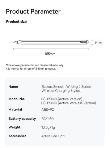 Baseus Gen2 Digital Stylus for iPad 4/5/Pro 11 & 12.9-inch/ Mini 6, for Apple Pencil-Like Pen Supporting Palm Rejection Pens