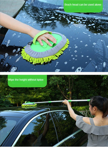 Rotating Car Wash Mop Cleaning Brush Head Auto Supplies Three-Section Telescopic Roof Window Cleaning Maintenance accessories