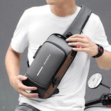 Password Lock Anti-theft Men's Bag Men's Chest Bag Casual Sports Small Backpack Shoulder Crossbody Bag Motorcycle Bag Trendy