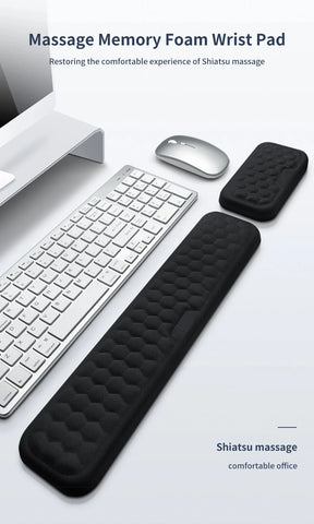 Wrist Mouse & Keyboard Protection Rest Pad Massage Texture For PC Laptop Gaming Office Keyboard Mouse Stand Memory Cotton Rest