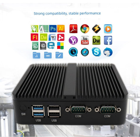 Small Host J1900 Dual-Network Multi-Serial Port J4125 Industrial Computer Mini Mini PC Desktop Fanless Industrial Computer