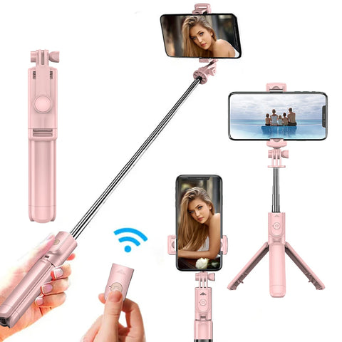 Wireless Selfie Stick Tripod Stand with Light Bluetooth Remote Extendable Tripod for iPhone Mobile Phone Tiktok Live Streaming