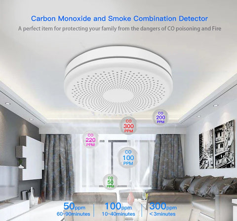 2-in-1 WiFi Tuya Smart Carbon Monoxide &amp; Smoke Detector Alarm