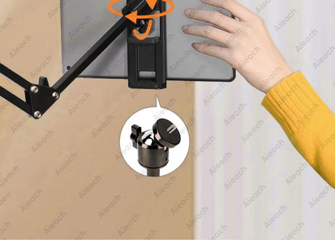 Tablet Holder for Bed with Long Metal Arm iPad Stand Tablet Bracket 360° Rotating Bed Phone Mount for 4.5~12.9 inch Phone Tablet