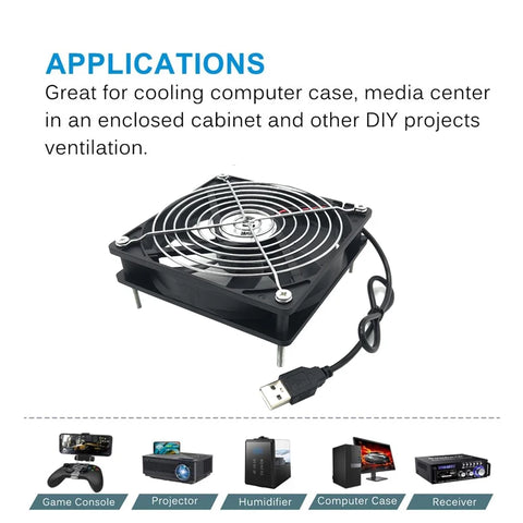 8/12cm 5V USB Powered Computer PC Case Fan For Receiver DVR Xbox TV Box Router Silent Chassis Cooler