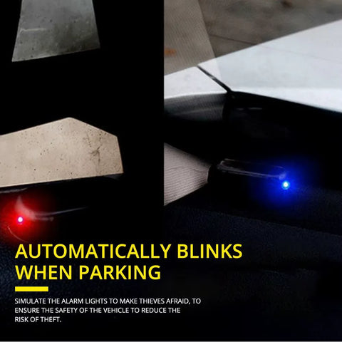 Car Solar Powered Security Strobe Light Dummy Alarm Wireless Warning Anti-Theft Caution Lamps LED Flashing Imitation Decorative