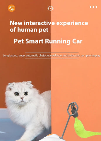 Remote Smart Cat Toys Remote Control Interactive Cat Car Toy USB Charging Automatic Self-moving Teasing Cat Stick Pet Supplies