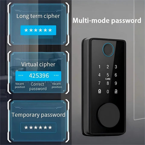 SmarDeer Electronic Door Lock Tuya Bluetooth Lock with Deadbolt Fingerprint Lock Keyless Entry