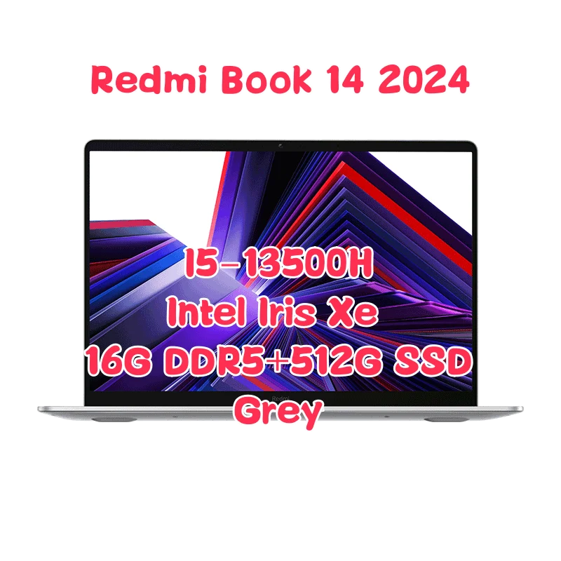 New Xiaomi Redmi Book Laptop 14 2024 Intel Core i5-13500H 14inch 2.8K 120Hz Screen 12 Core 16GB DDR5+512G/1TB SSD Notebook PC