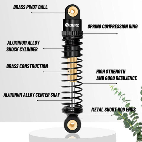 Esilun RC Shocks Absorber Aluminum Front&Rear Shock Damper for Axial SCX24 C10 JLU Deadbolt Gladiator Bronco Upgrade Accessories