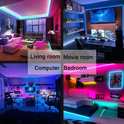 Smart LED Strip Lights 5050 RGB Bluetooth APP Remote Control USB 5V Led Tape Diode Flexible Ribbon Lamp Christmas Room Decor