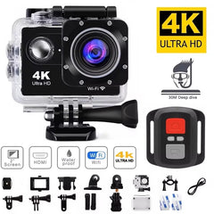 4K Action Camera 1080P/30FPS WiFi 2.0" 170D Underwater Waterproof Helmet Video Recording Camera Sports Cameras Outdoor Mini Cam