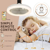 Smart Remote Control Ceiling Fan with LED Lighting Ceiling Fan with Lights Remote Control E27 Converter Base for Living Room