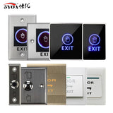 Access Button Door Exit Push Switch No Touch Release Gate Opener Door Access Control System Entry Open Touch