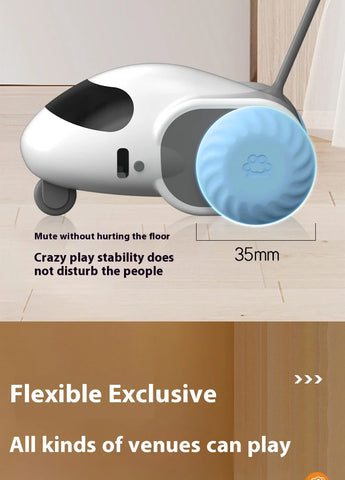 Remote Smart Cat Toys Remote Control Interactive Cat Car Toy USB Charging Automatic Self-moving Teasing Cat Stick Pet Supplies