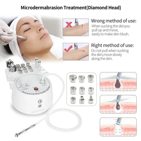 Diamond Microdermabrasion Beauty Machine Vacuum Suction Spray Moisten Exfoliate Skin Peeling Anti Aging Facial Skincare Tool