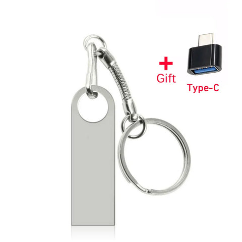 Metal USB Flash Drive 32GB 64GB 128GB Pen Drive High Speed 4G 8G 16G U Disk Pendrive USB device With Key Ring Gift