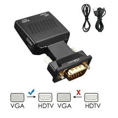 VGA Male to HDMI-compatible Female Converter with Audio Cables 480P/720P/1080P for PS3/4 HDTV Monitor Projector PC Laptop TV-Box