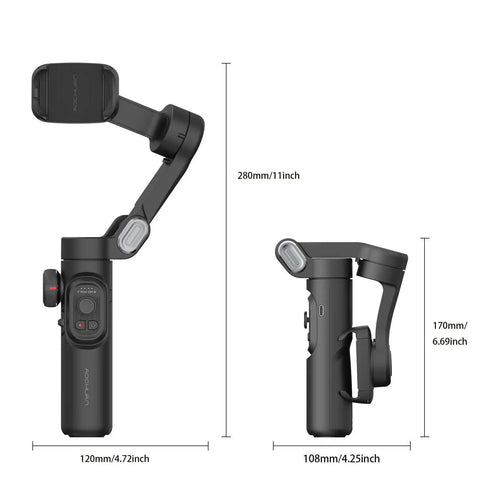 AOCHUAN 3-Axis Handheld Gimbal Stabilizer for Smartphone with Fill Light for iPhone Android Face Tracking Tiktok Vlog Smart XE