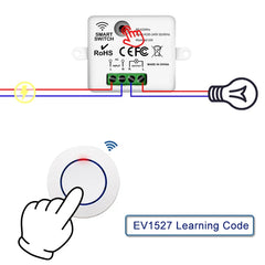 Wireless Smart Switch with Universal RF 433MHz Remote Control 10A AC 90-240V Relay Receiver Transmitter DIY Mini Module for Led