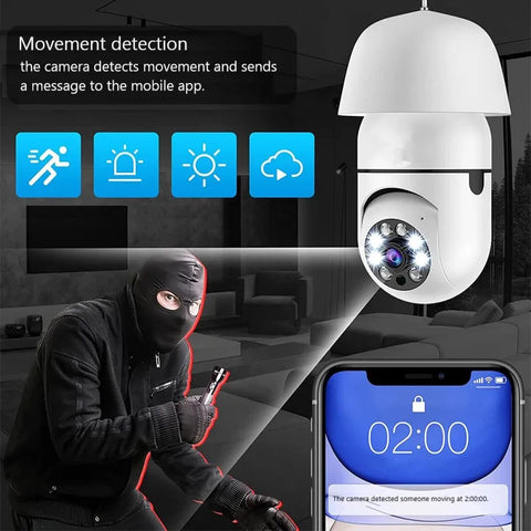 2.4G E27 Light Bulb Wifi Camera Night Version Security Protection 360° HD IP Camara Vigilancia IR Smart Home Cctv PIX-LINK