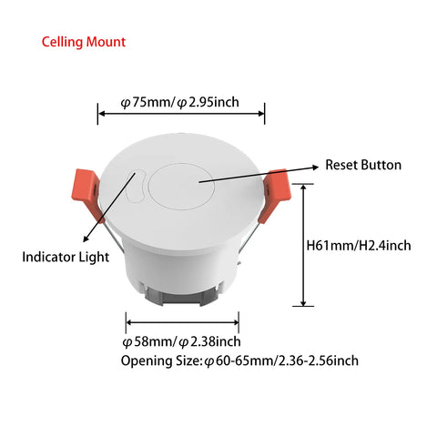 ZigBee3.0/Wifi 24G MmWave Radar Human Presence Motion Sensor For Light Switch Luminosity Detection 110/220V Tuya Smart Life Home