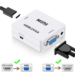 HDMI to VGA Converter With Audio VGA to HDMI Converter HDMI Adapter for Notebook Xbox360 DVD PS3 PC HD 1080P TV Box Projector