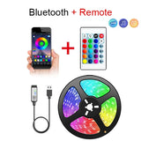 Smart LED Strip Lights 5050 RGB Bluetooth APP Remote Control USB 5V Led Tape Diode Flexible Ribbon Lamp Christmas Room Decor