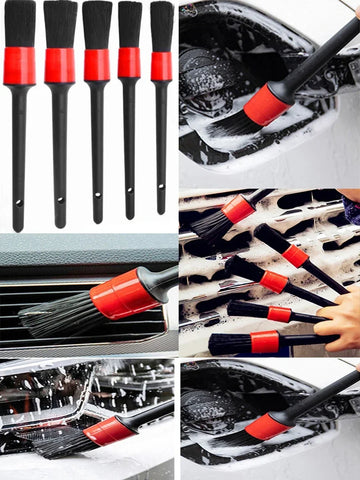 1pcs/5pcs Detailing Brush Set Car Brushes Car Detailing Brush For Auto Cleaning Dashboard Air Outlet Wheel Wash Maintenance Tool