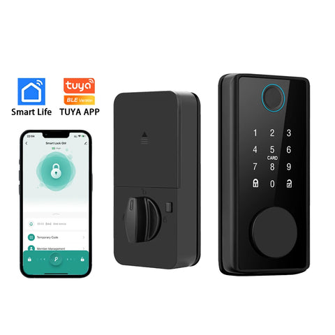 SmarDeer Electronic Door Lock Tuya Bluetooth Lock with Deadbolt Fingerprint Lock Keyless Entry