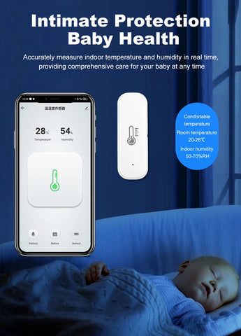 Tuya Smart Zigbee Temperature And Humidity Sensor Smart Home Thermometer Monitor smart life Compatible With Voice Control Alexa