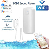 Tuya Smart Flood Leakage Sensor Remote Monitor WiFi Water Overflow Level Detector Water Leak Sensor Security Sound Alarm System