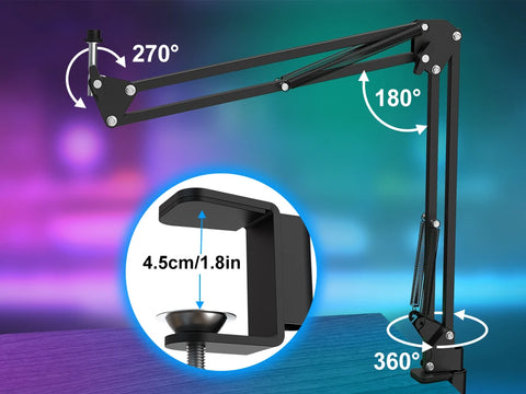 Haomuren Professional USB Streaming Podcast PC Microphone Studio Cardioid Condenser Mic Kit with Boom Arm For Recording YouTube