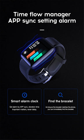 Multifunction Smart Watch For Men Women Kids Message Remind Music Control Sport Step Calories D13 Smartwatch Alarm Clock 116Plus