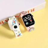 Sanrio Cute Hello Kitty Color Printed Student LED Smart Electronic Watch Fashion Printed Square Y1 Button Electronic Watch