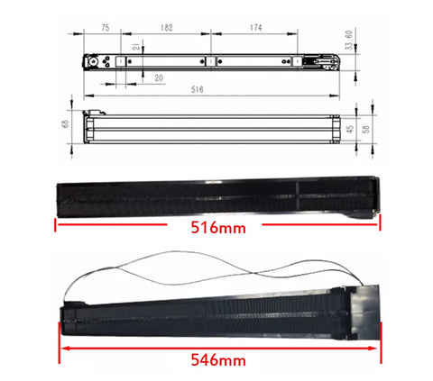 24V Mini Belt Conveyor 516mm/517mm Crawler Vending Machine Track Cargo Lane Automatic Conveyor Beverage Medicine Delivery