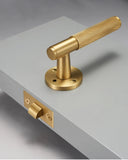 Dooroom Brass Door Lever Set Knurled Privacy Passage Dummy Thumbturn Lock Handle Set Knurled Hardware