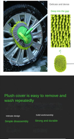 Rotating Car Wash Mop Cleaning Brush Head Auto Supplies Three-Section Telescopic Roof Window Cleaning Maintenance accessories