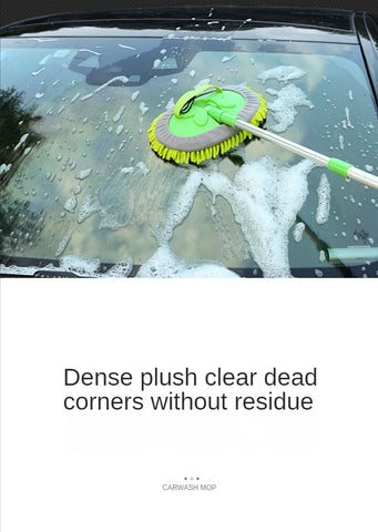 Rotating Car Wash Mop Cleaning Brush Head Auto Supplies Three-Section Telescopic Roof Window Cleaning Maintenance accessories