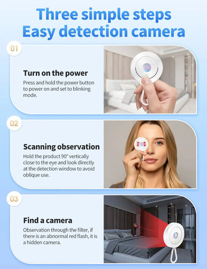 Camera Detector for Anti Candid Hidden Camera Detector Security Protection Mini Pinhole Hidden Lens Detect Gadget