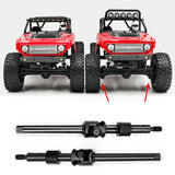 YEAHRUN 2Pcs Steel Lengthen Front CVD Shaft Drive for Axial SCX24 Deadbolt C10 Gladiator Bronco Wrangler 1/24 RC Car Model