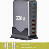 Multi-Port USB Charger Porous Socket Fast Charging Plug for Huawei Xiaomi Interface Multi-Function High-Power Desktop Studio Power Strip Socket Integrated Universal Charging Pile Station Mobile Phone Neutral