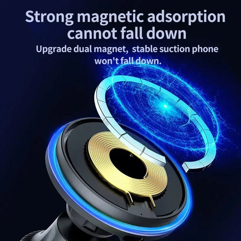 30W Magnetic Car Wireless Charger RGB For iPhone 12 13 14 15 Pro Max Macsafe Car Phone Holder Stand Mount Fast Charging Station