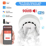 Tuya WiFi Smoke Alarm Temperature And Humidity Detection 3 In1 Fire Protection Smoke Detector Sensor Smart Life Firefighter